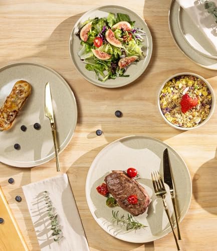 TheTerra Ceramic Dinnerware Set for 6, 18-Piece Plates and Bowls Set - Image 3