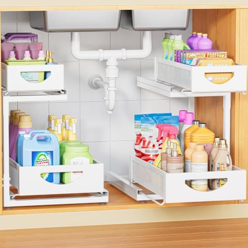 Under Sink Organizer for Kitchen and Bathroom Cabinets Pull Out Storage by Aekenr