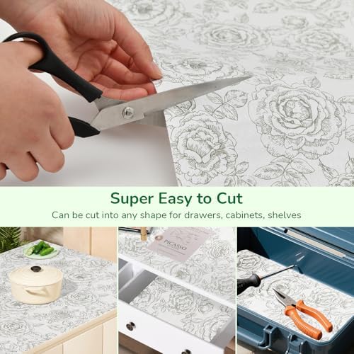 Floral Drawer and Shelf Liner for Kitchen Cabinet Non-Slip 11.8In x 20FT - Image 5