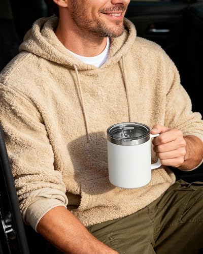 8 Pack 12oz Insulated Coffee Mug with Lid, Stainless Steel Cup - Image 4