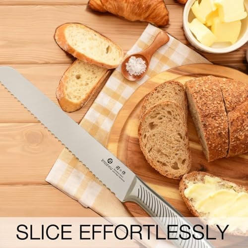 imarku Bread Knife 10 Inch: Japanese High Carbon Stainless Steel - Image 5