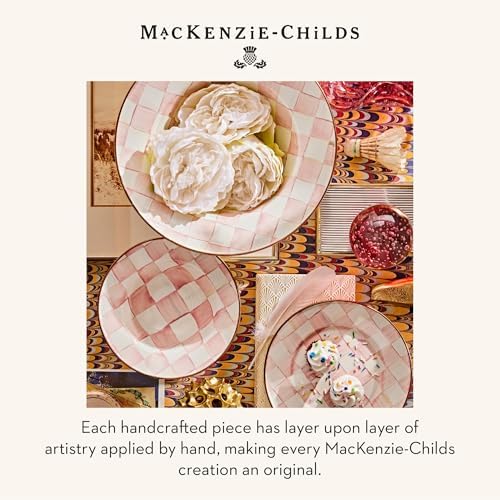 MACKENZIE-CHILDS Enamel Serving Bowl, Pink-and-White Rosy Check - Image 6