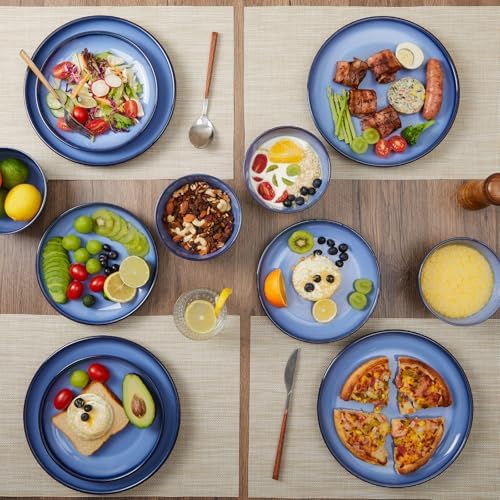 Pokini Stoneware Dinnerware Sets for 4, 12pcs Plates and Bowls Sets Dishes - Image 5