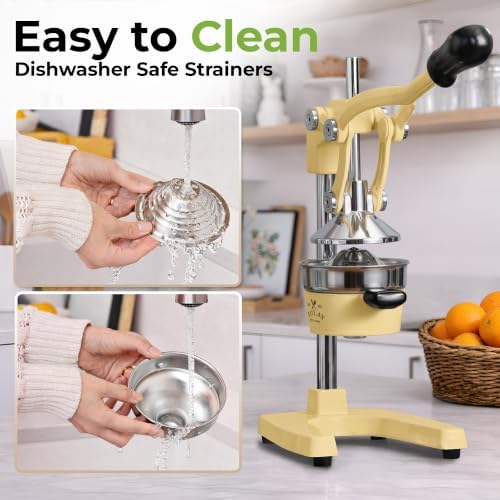 Zulay Kitchen Cast Iron Juicer, Orange Manual Juicer, Citrus Press, Lemon - Image 4