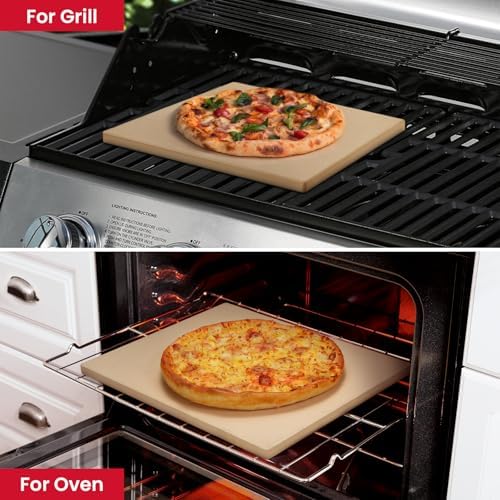 Unicook 16 x 14 Inch Pizza Stone for Oven and Grill, Rectangular, 8 Lbs - Image 3