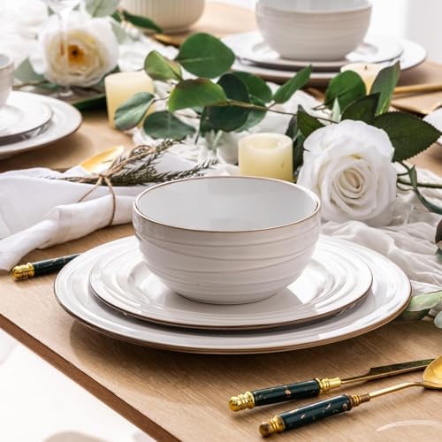 GBHOME Ceramic Dinnerware Sets of 8,24 pcs Plates and Bowls Sets Dishes - Image 6
