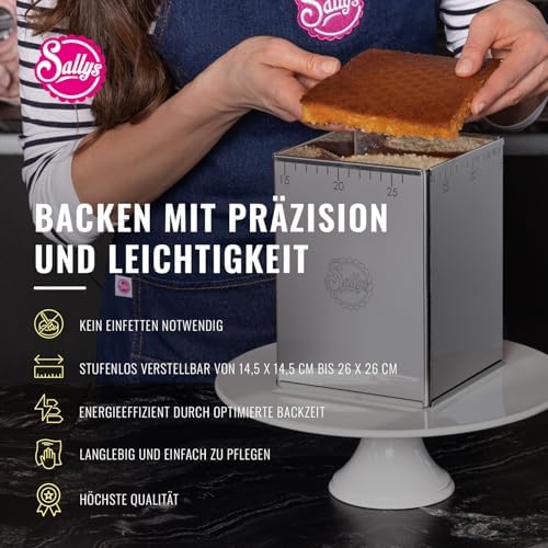 Sallys Baking Mould Baking Ring Cake Ring Round Rectangular Various Sizes and Shapes (Baking Frame, 14.5 x 14.5 to 26 x 26 cm - 20.5 cm High) - Image 3