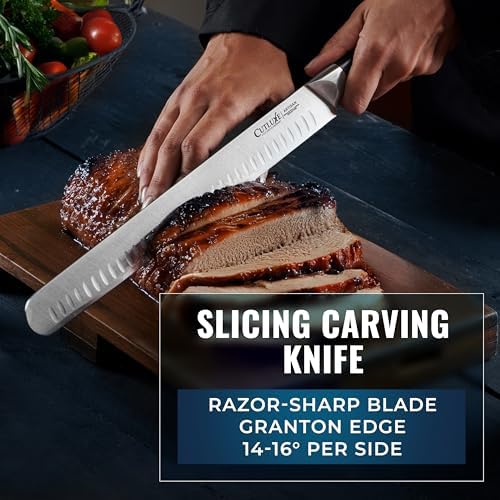 Cutluxe Butcher Knife Set, Brisket, Breaking & Boning Knife with Honing Rod - Image 4