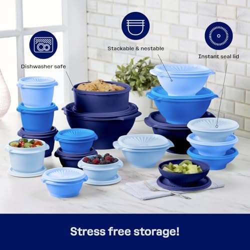 Tupperware Heritage 36-Piece Vintage Blue Set (18 Containers + 18 Lids) - Image 5