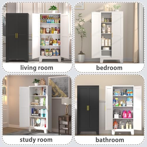 GAIOUS 61.02" Metal Pantry Cabinet, White Kitchen Pantry Storage Cabinets - Image 6