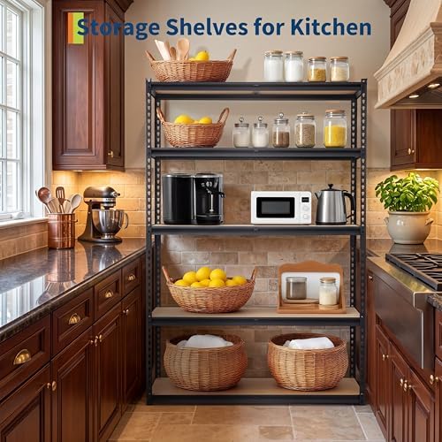 Heavy Duty Storage Shelves 5-Tier Shelving Unit, 2500 LBS Capacity Metal Rack for Garage Kitchen Pantry, Adjustable Shelves, 35" L x 18" W x 72" H - Image 7