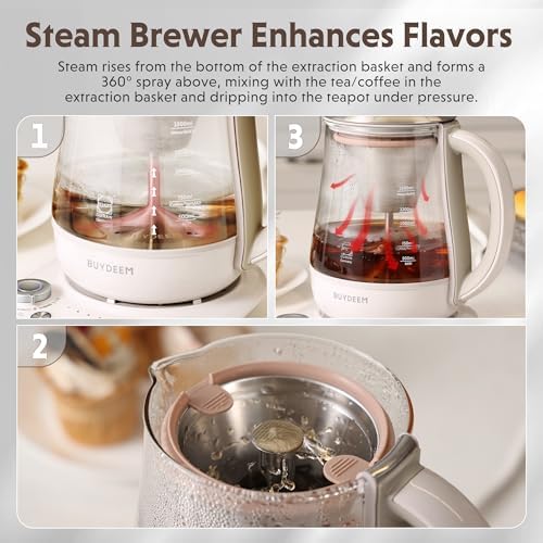 BUYDEEM K156 Tea Maker, Electric Kettle for Tea and Coffee Brewing, 1.6Qt - Image 2