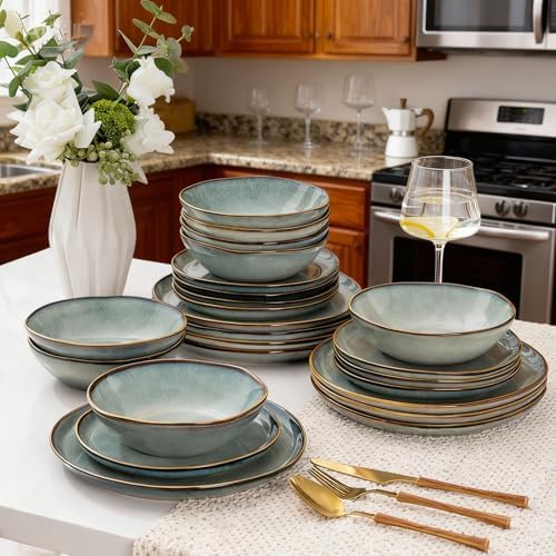 AmorArc Ceramic Dinnerware Sets for 4, 12Pcs Plates and Bowls Sets Dishes - Image 7