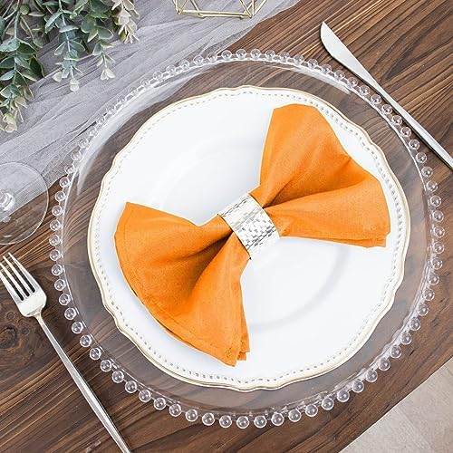 100 pcs 17-Inch Orange Polyester Luncheon Napkins - for Wedding Party Reception Events Restaurant Kitchen Home - Image 5