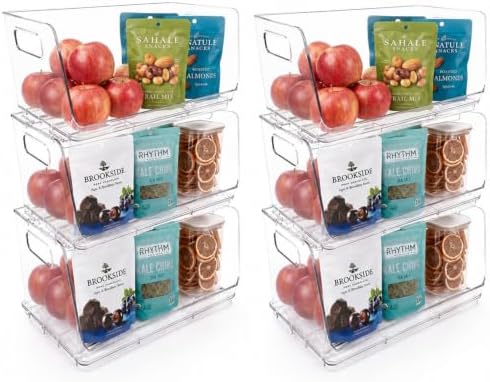 ClearSpace Stackable Storage Bins, Front Pantry Organizer, Small, 6 Pack by ClearSpace