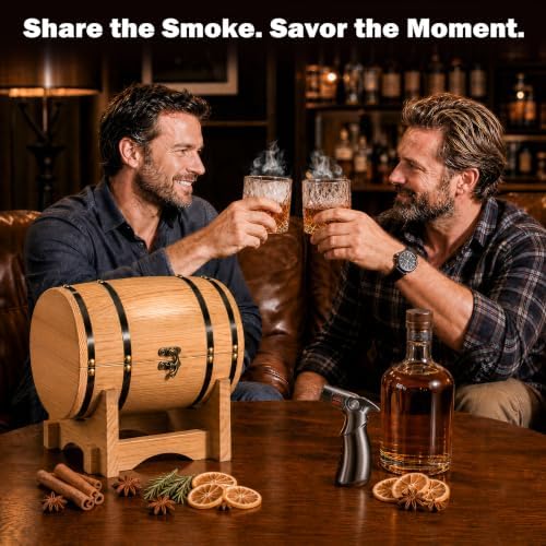INSISART Whiskey Smoker Kit, Old fashioned Smoker Kit with Barrel, Natural - Image 7