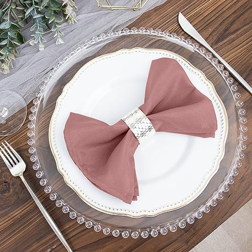 100 pcs 17-Inch Dusty Rose Polyester Table Napkins Reusable Washable Wedding Party Dinner Linens Tableware Supplies - Image 7