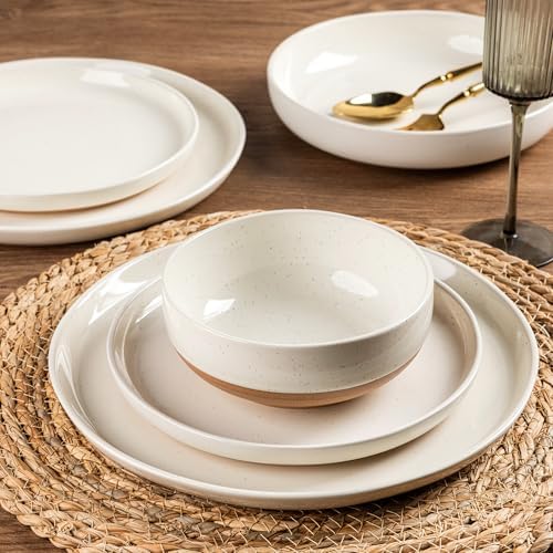 AmorArc Dinnerware Sets for 4, 16 Pieces Ceramic Plates and Bowls Set - Image 4