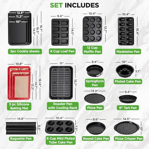 NutriChef 42 Pc Bakeware Set Nonstick, Carbon Steel Baking Pans w/Utensils - Image 2
