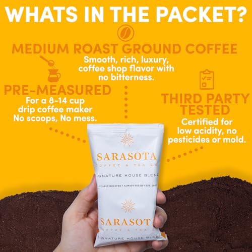 Breakfast Blend 2.5oz Coffee Packets – Medium Roast Bulk Ground Packs for 12-Cup Drip Brewers, Low Acid, Fresh-Sealed Fractional Bags, 36 Count by Sarasota Coffee - Image 4