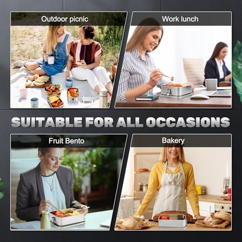 Umigy Stainless Steel Food Containers, 5 Sizes, Divided, 5 Pcs - Image 4
