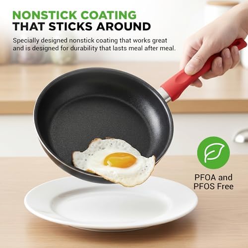 NutriChef 21-Piece Nonstick Cookware Set - PTFE/PFOA/PFOS Free Heat Resistant Lacquer Kitchen Ware Pots Pan w/ Cool-Touch Handles, Saucepan, Fry Pans, Lid, Bakeware, For Gas Electric Ceramic Cooktops - Image 3