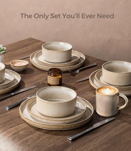 GBHOME Stoneware Dinnerware Sets for 4,16-Piece Plates and Bowls Set - Image 5