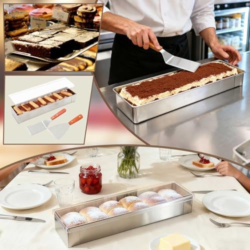 Blushtier 1 Pack Rectangle Tiramisu Pan Removable 15.75 X 3.94 X 2.56 Inch - Image 5