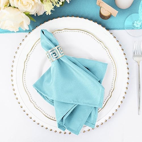 100 pcs 17-Inch Blue Polyester Table Napkins Reusable Washable Wedding Party Dinner Linens Tableware Supplies - Image 6