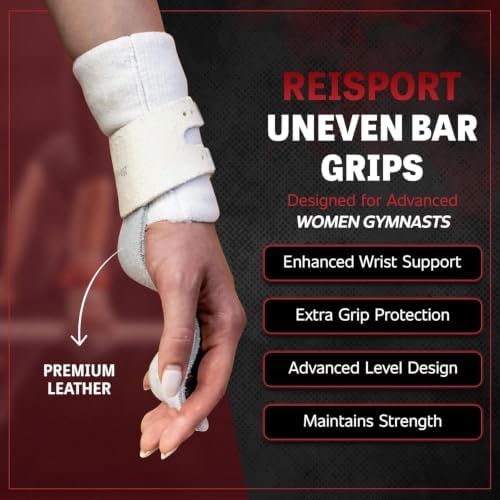 Reisport Women's Uneven Bar Gymnastics Grips - Durable Leather Hand Grips for Gymnastics Bars Women & Girls - Gymnastics Equipment & Accessories for Advanced Gymnasts - Image 3
