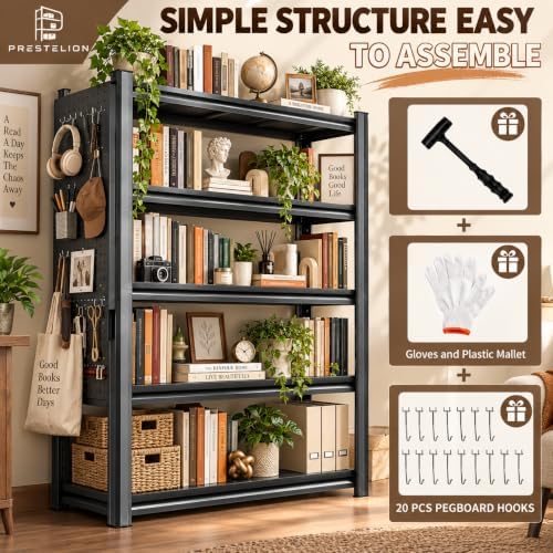 Metal Book Shelf Adjustable Heavy Duty Bookshelf with Tool-Free Assembly - Image 3