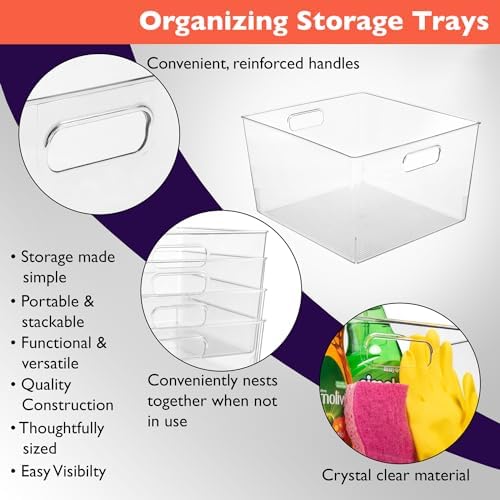 ClearSpace Clear Plastic Storage Bins for Kitchen, Fridge, Pantry, 6 Pack - Image 4
