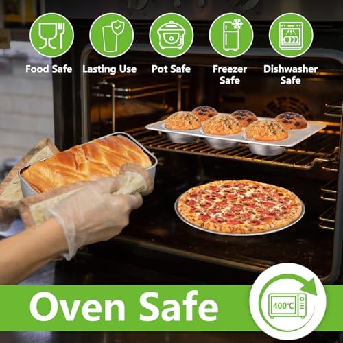 P&P CHEF Stainless Steel Baking Sheet Pan Set of 11, Bakeware Set for Oven - Image 7