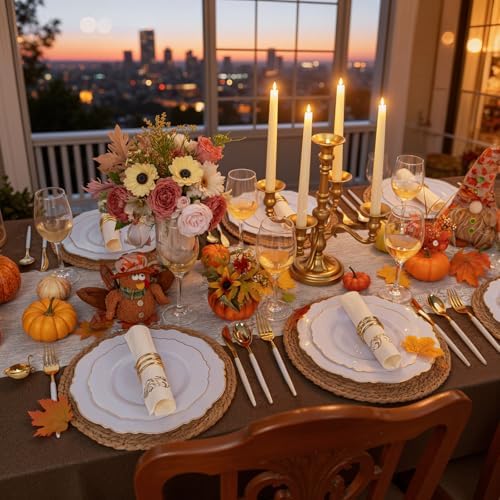 WDF 30Guest Gold Plastic Plates - High-end Baroque Design - 10.25&7.5in Wedding White and Gold Plates Disposable for Birthday/Baby Shower/Wedding/Party/Thanksgiving - Image 5