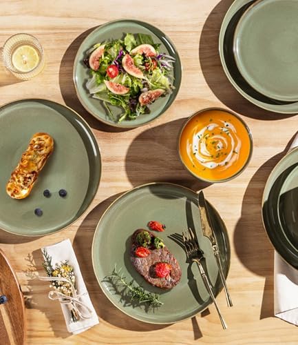TheTerra Ceramic Dinnerware Set for 4, 12-Piece Plates and Bowls Set - Image 3