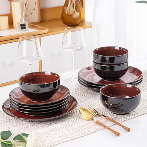 LeRatio Ceramic Dinnerware Sets for 8,24Pcs Porcelain Plates and Bowls Set - Image 6