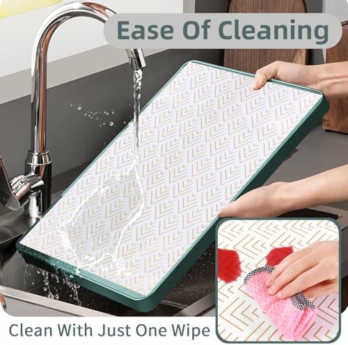 Shelf Liner for Kitchen Cabinets Non Adhesive Drawer Liner Non-Slip Thickened Shelf Liner Paper Strong Easy to Clean for Tool Box Refrigerator with Knife and Tape Measure, Gold Arrow, 11.8 x 118 in - Image 4