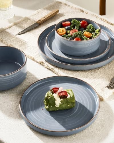 Famiware Stellar 18-Piece Stoneware Dinnerware Set, Blue Gray - Image 7