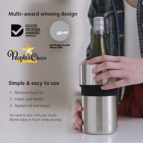 Huski Wine Chiller | Iceless Design | Keeps Cold up to 6 Hours | Wine Accessory | Next Generation Ice Bucket | Fits Some Champagne | for Wine Lover (Stone Grey) - Image 6