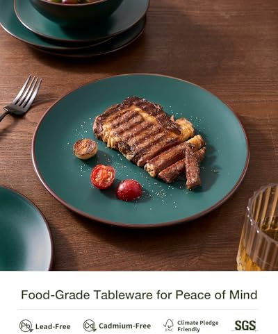 Famiware Venus Stoneware Dinnerware Sets with Pasta Bowls, Dishes Set for 6 - Image 4
