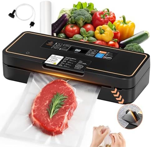Vacuum Sealer for Food, Food Saver, 95kPa, Easy Tear Cutter, 9-in-1 by UPRUBE