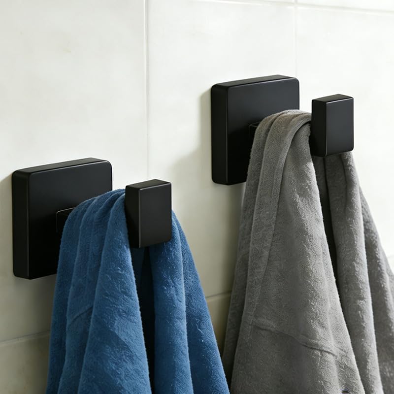 20-Pieces Bathroom Hardware Set Matte Black Bathroom Accessories Set SUS304 Towel Bar Set Includes 4 Towel Bar 16 Inch+4 Towel Holder+4 Toilet Paper Holder+8 Towel Hooks (20, Matte Black) - Image 7