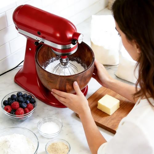 KITOART 5QT Wood Mixing Bowl for KitchenAid Tilt-Head Stand Mixers Acacia - Image 6