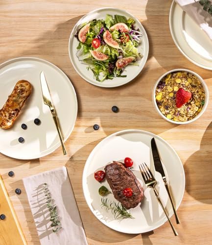 TheTerra Ceramic Dinnerware Set for 4, 12-Piece Plates and Bowls Set - Image 3