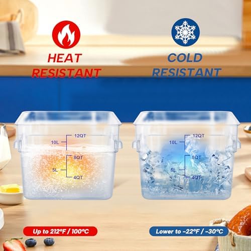 4 Pack 12QT Square Food Storage Containers with Lids - Image 5