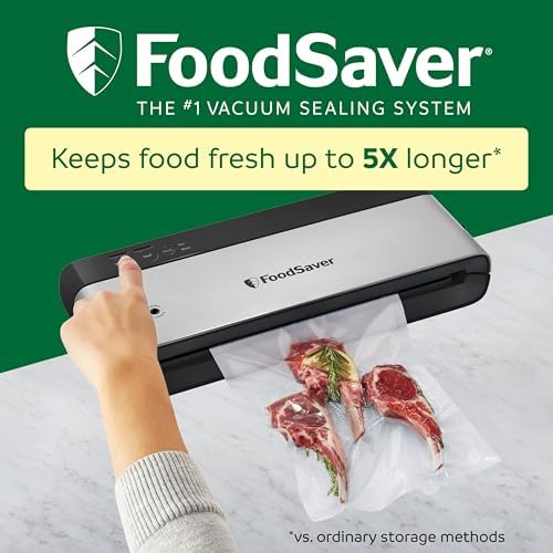 FoodSaver PowerVac Compact Vacuum Sealing Machine Stainless Steel & Black Vertical Storage VS0150 | Preserves freshness reduces bag waste for both dry and wet food - Image 2