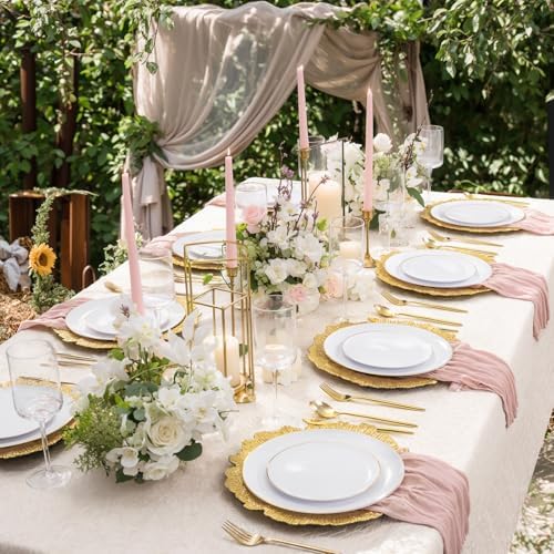 LIYH 8Pcs Gold Charger Plates, 13 Inch Plastic Round Chargers For Parties - Image 6