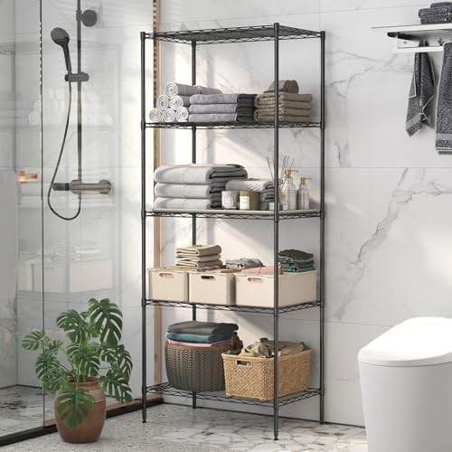 BestOffice | 5-Tier Wire Shelf | 14" x 24" x 60" | Black - Image 2