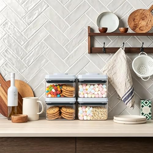 Pop Push Button Airtight Food Storage Containers 4 Pack (0.7Qt) - Image 6