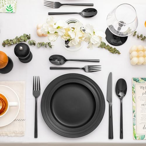 Black Silverware Set for 8, 40-Piece Stainless Steel Flatware Cutlery Set - Image 6